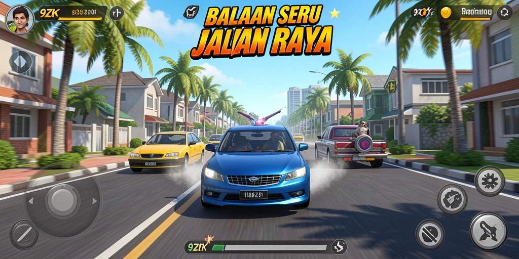 Gameplay seru dengan balapan mobil yang menegangkan.