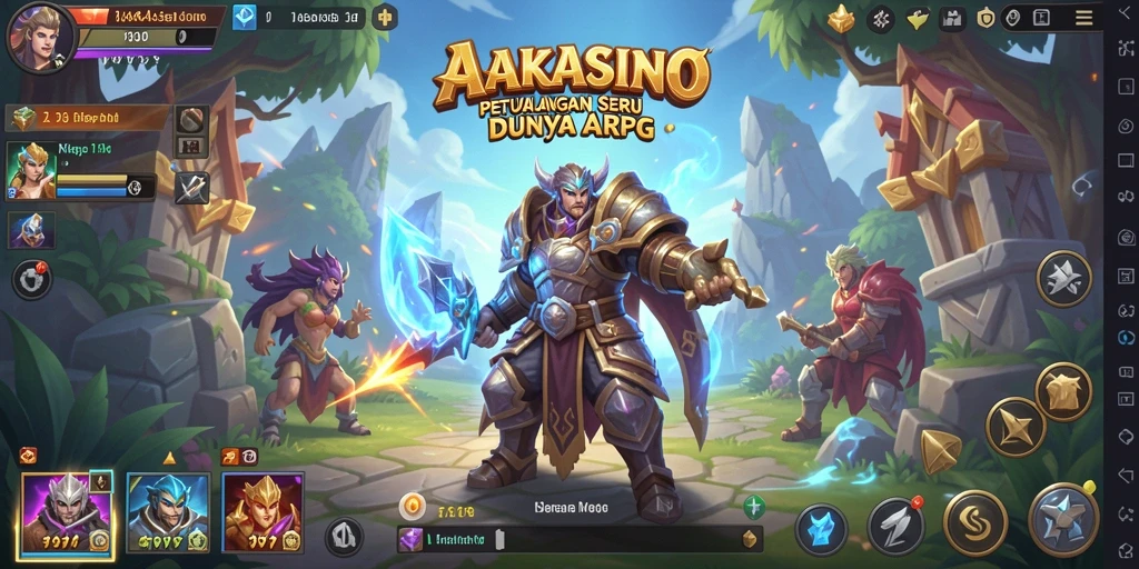 Tangkapan layar AAKASINO menampilkan pertarungan epik di dunia ARPG.