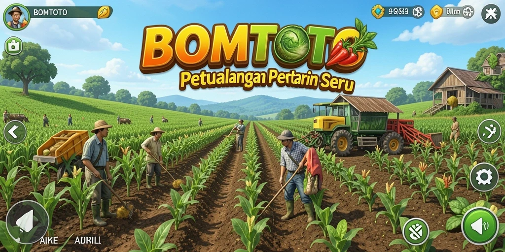 Tampilan gameplay seru dari BOMTOTO dalam mengelola pertanian.