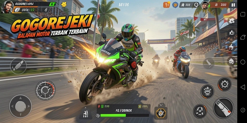 Gameplay GOGOREJEKI yang mendebarkan dan penuh aksi.