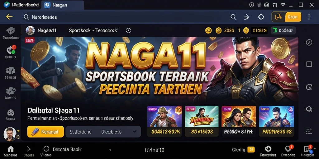 Screenshot gameplay NAGA11 yang menampilkan taruhan olahraga.