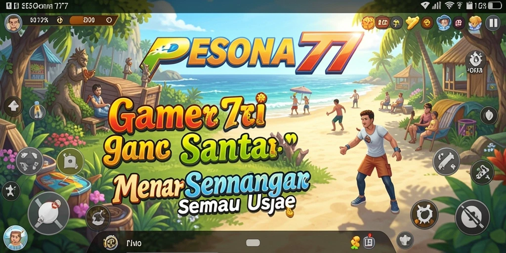 Tampilan gameplay PESONA77 dengan elemen santai yang menghibur.