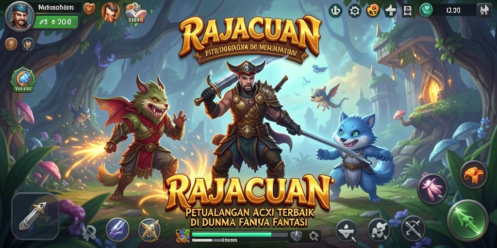 Tampilan aksi mendebarkan dalam dunia fantasi RAJACUAN.