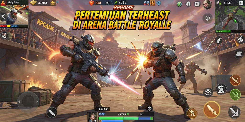 Tampilan gameplay RPGAME dalam arena Battle Royale yang menegangkan.