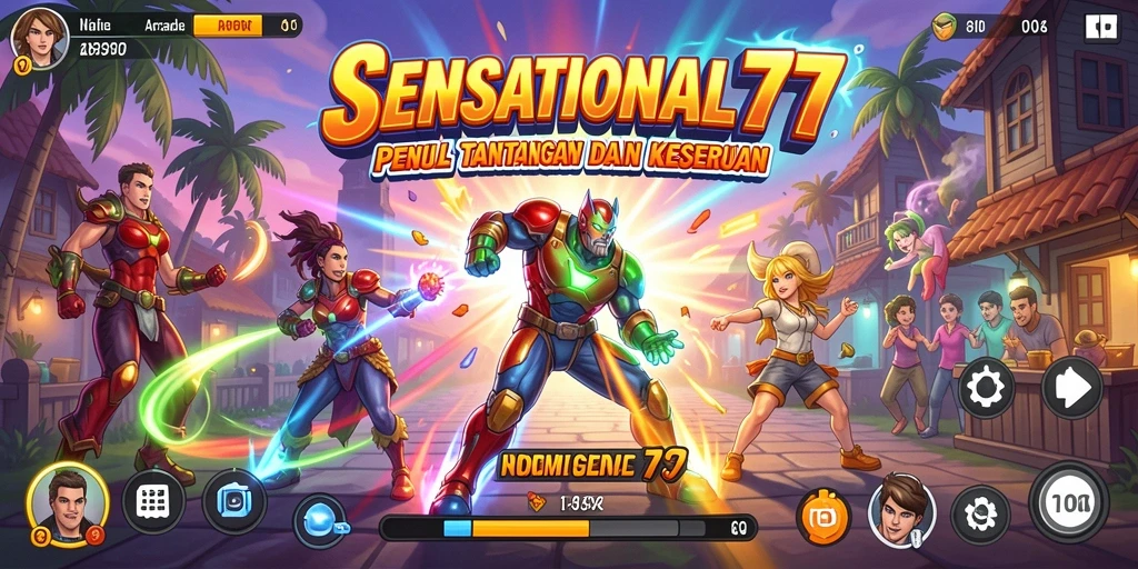 Tampilan gameplay yang penuh warna dan menantang di SENSATIONAL77.