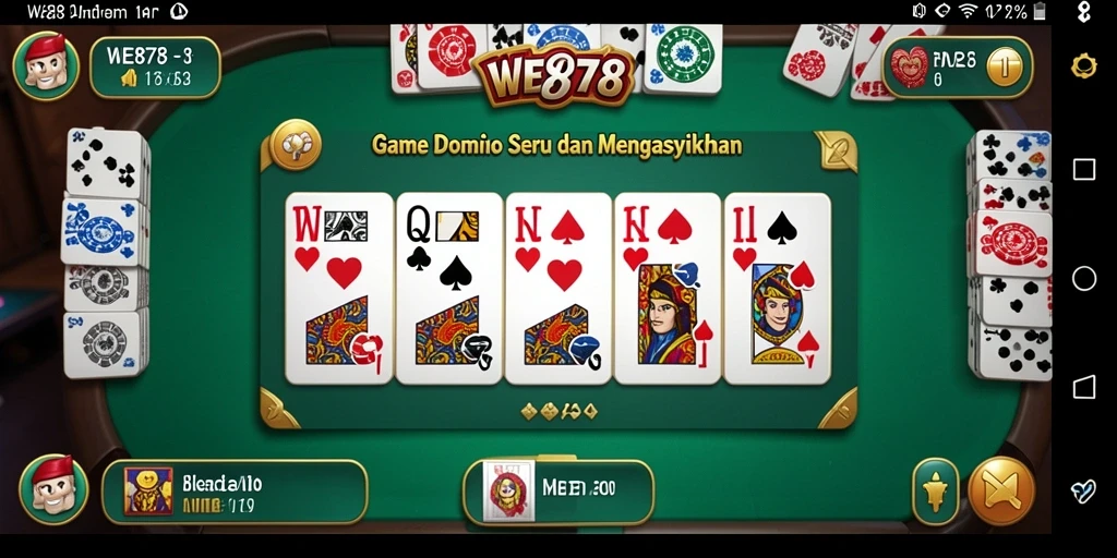 Screenshot gameplay WE878 menampilkan aksi seru permainan domino.